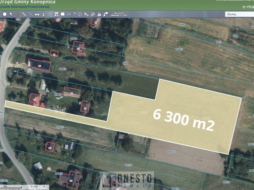 Działka na sprzedaż, Konopnica, 6361m2