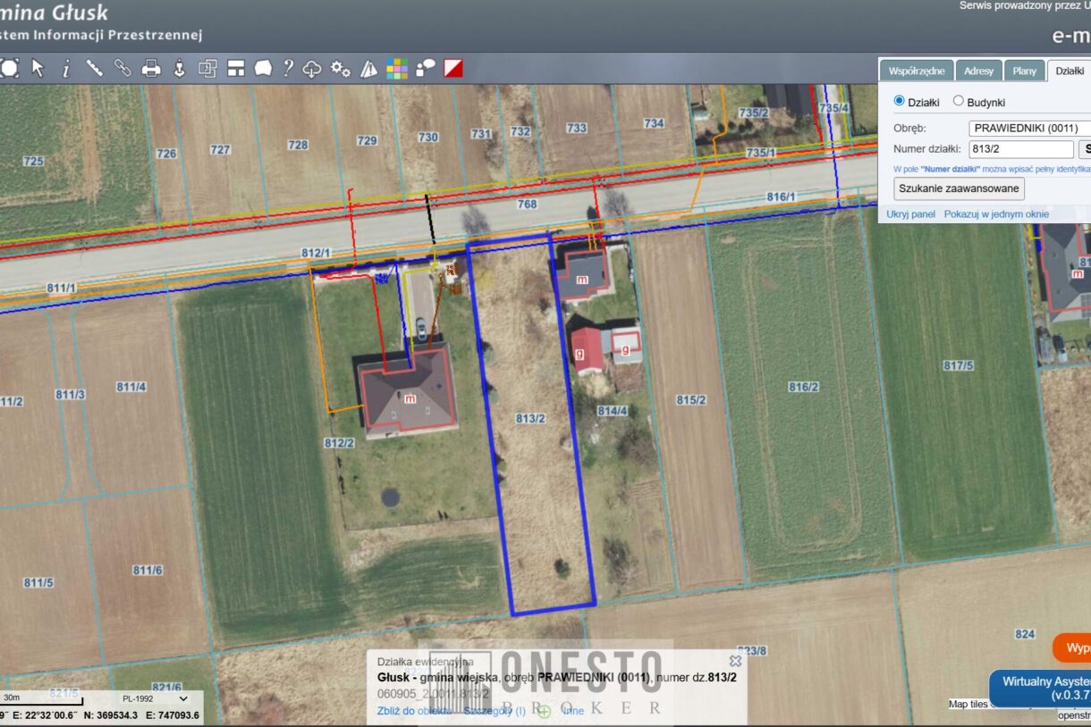 Działka na sprzedaż, Prawiedniki, 1496m2